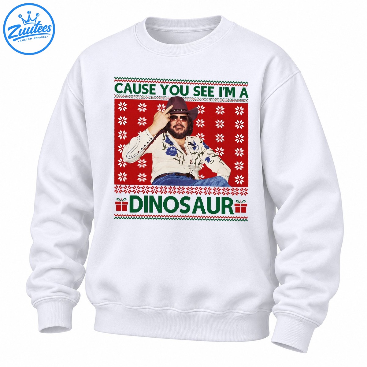 Hank Williams Jr Cause You See I’m A Dinosaur Christmas Sweatshirt