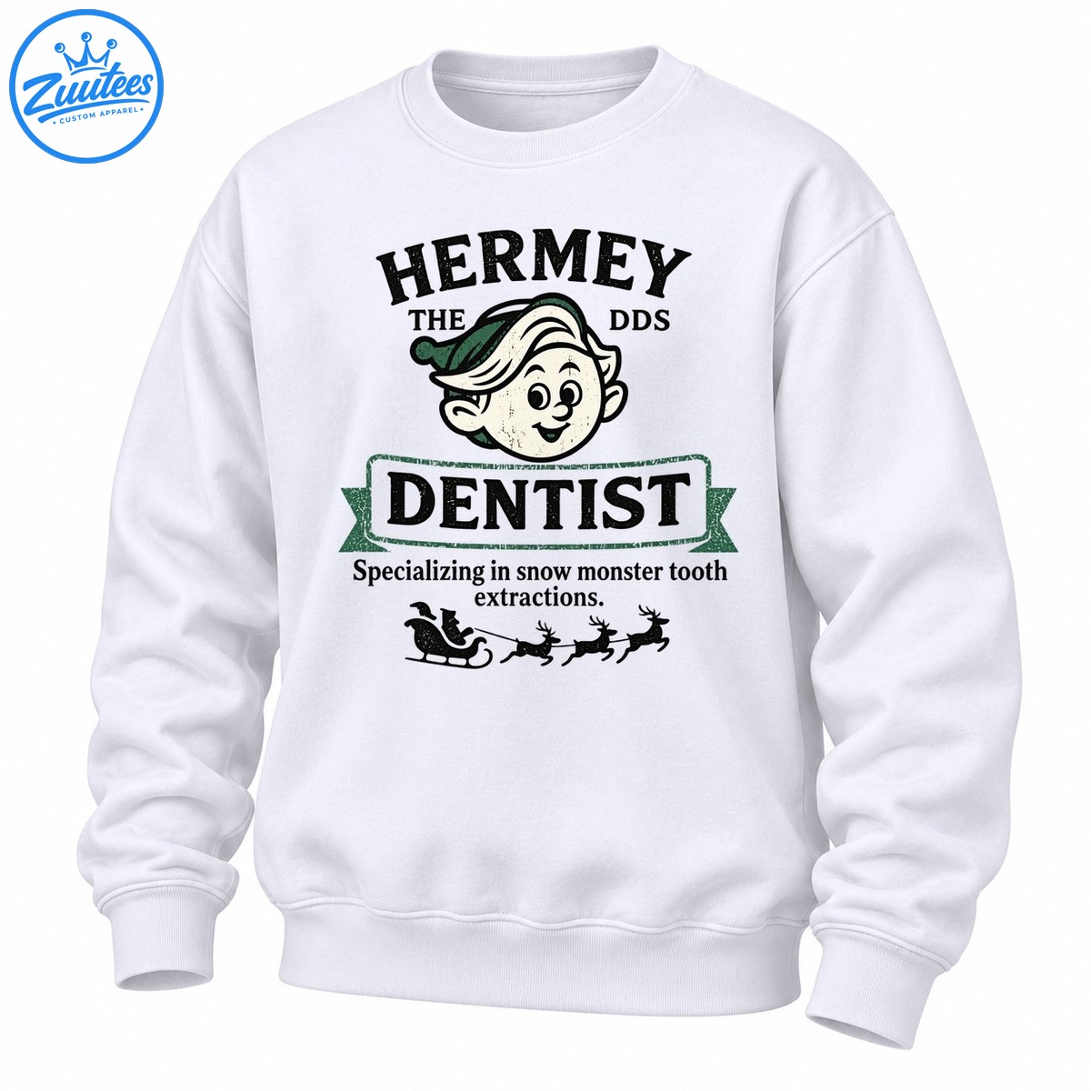 Hermey The Dds Dentist Specializing In Snow Monster Tooth Extractions Sweatshirt