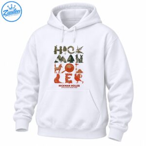 Hickman Holler Appalachian Relief Fund design with mountains, dogs, donkey, fox, rooster, barn, skillet, and woodland plants