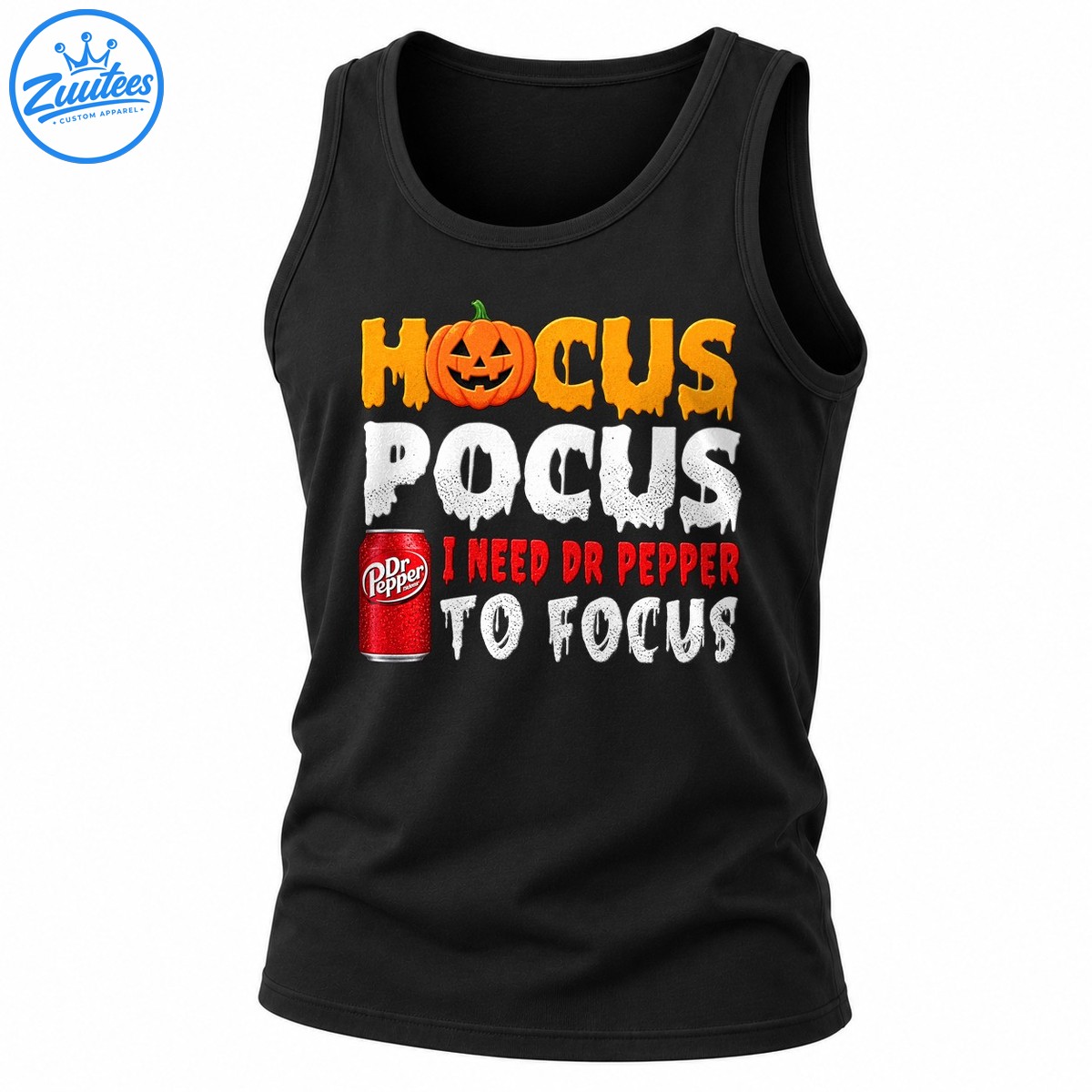 Hocus Pocus I Need Dr Pepper To Focus Halloween Graphic Tank Top
