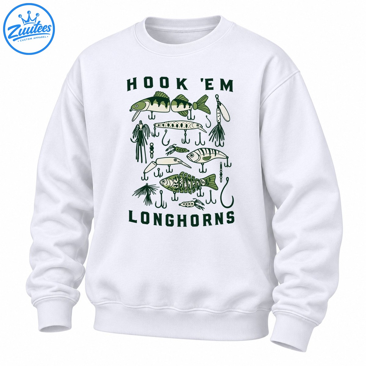 Hook ‘em Longhorns Fishing Lures University Of Texas Sweatshirt