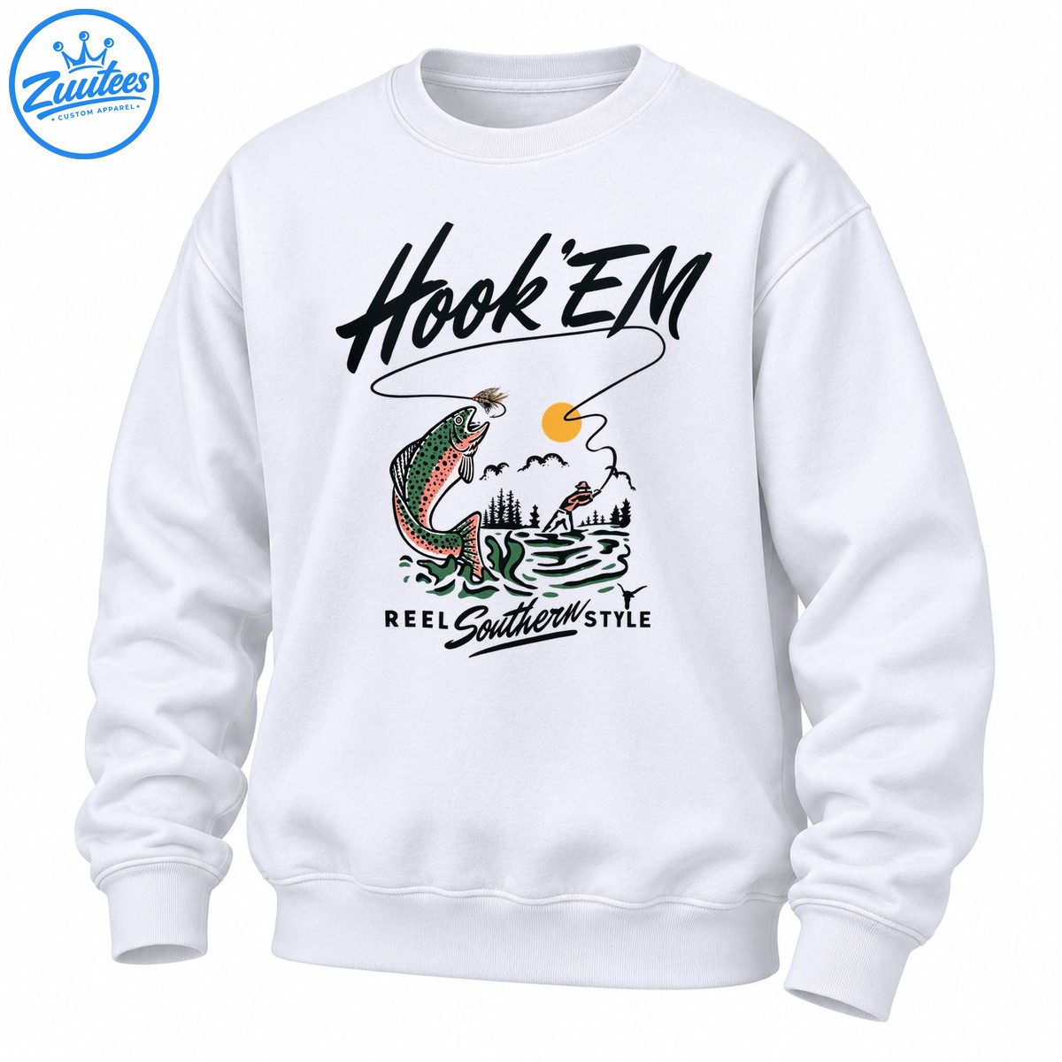 Hook ‘em Reel Southern Style Fishing Trout Sweatshirt