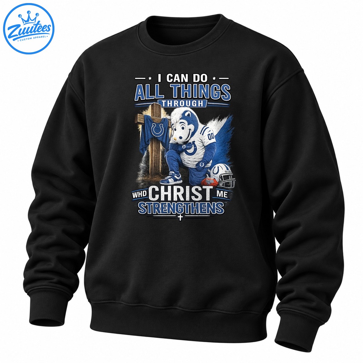 I Can Do All Things Through Christ Who Strengthens Me Football Faith Sweatshirt