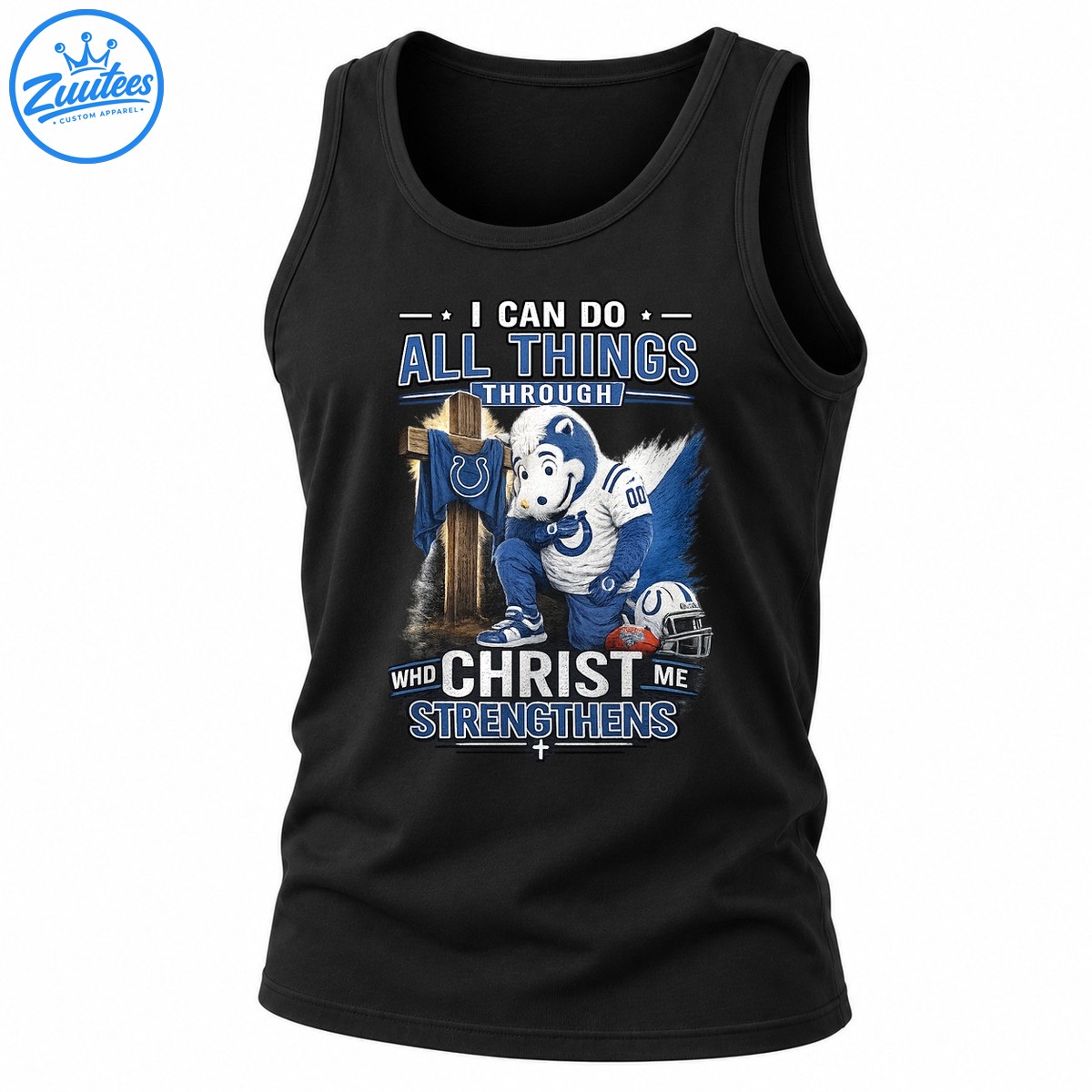 I Can Do All Things Through Christ Who Strengthens Me Football Faith Tank Top