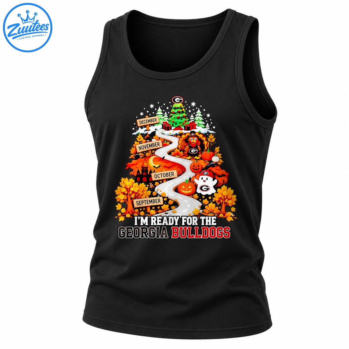 I'm Ready For The Georgia Bulldogs Fall Road To Christmas Tank Top