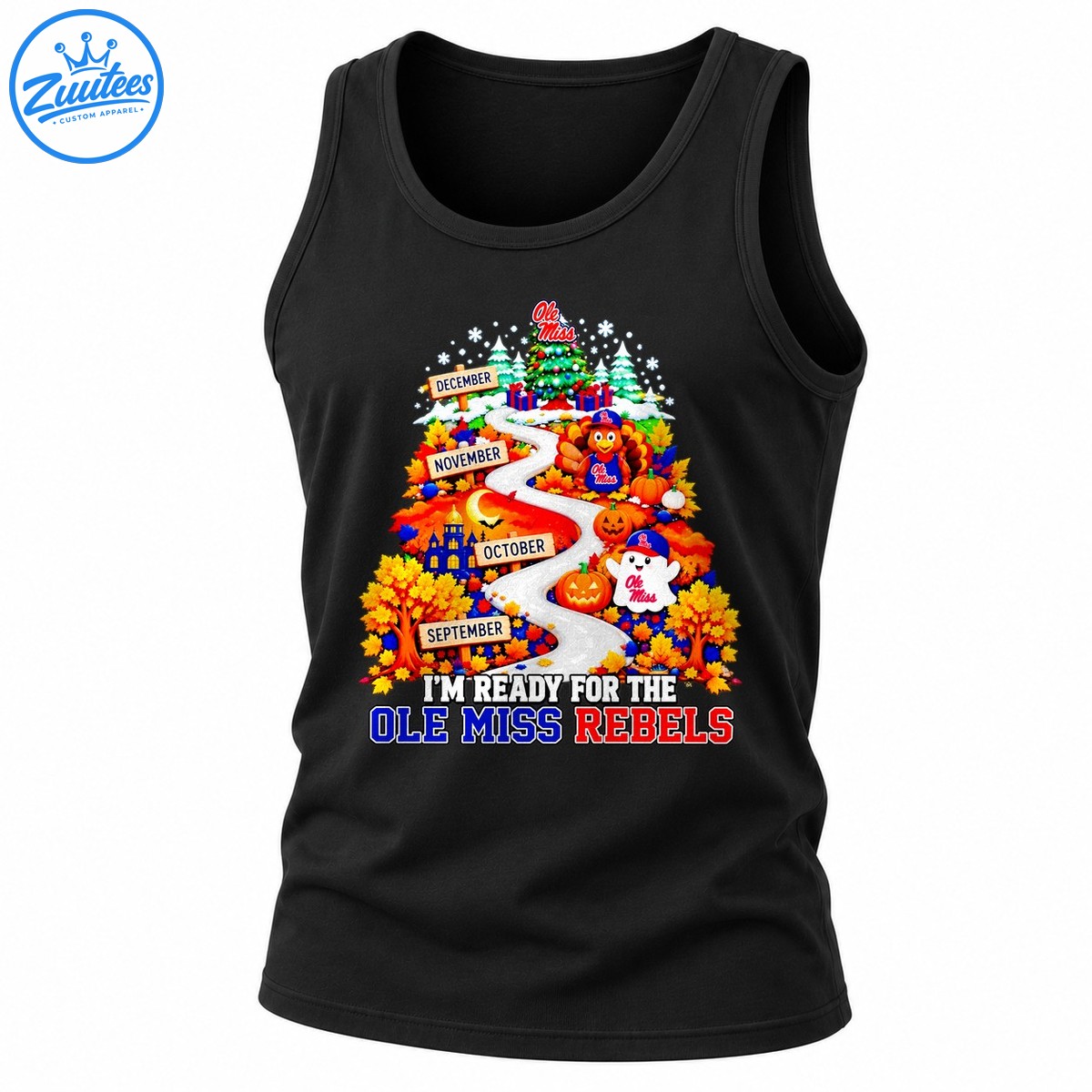 I'm Ready For The Ole Miss Rebels Fall Road Christmas Tank Top