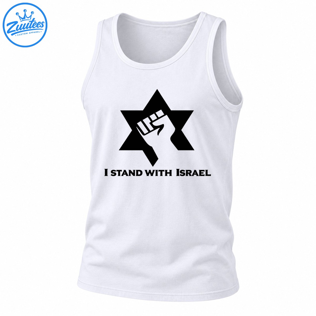 I Stand With Israel Star Of David Fist Symbol Tank Top