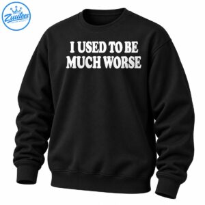 Bold white vintage-style text reading I Used to Be Much Worse in a two-line sarcastic T-shirt design