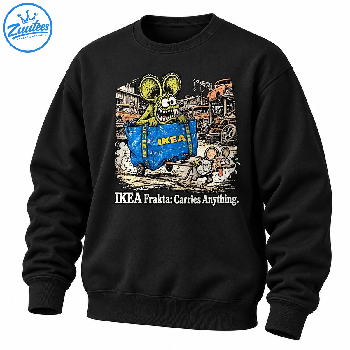 IKEA Frakta Carries Anything Rat Fink Junkyard Sweatshirt