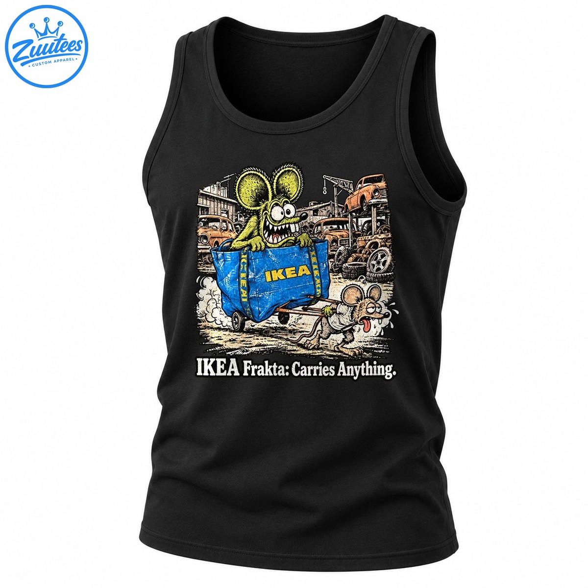 IKEA Frakta Carries Anything Rat Fink Junkyard Tank Top