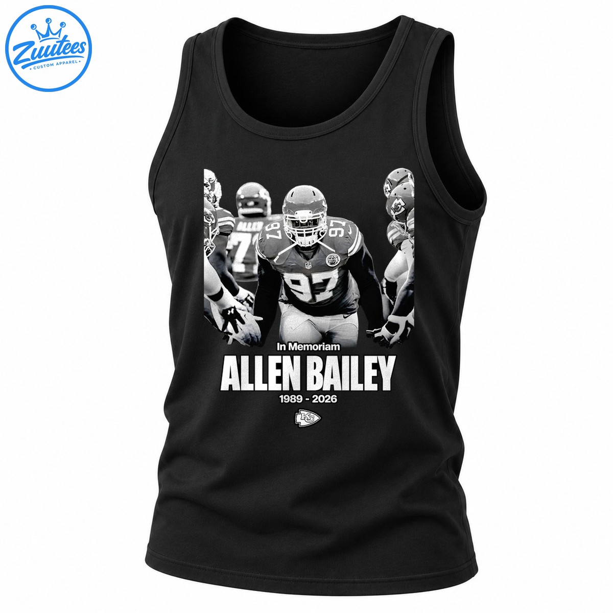 In Memoriam Allen Bailey 1989-2026 Kansas City Chiefs Legend Tank Top