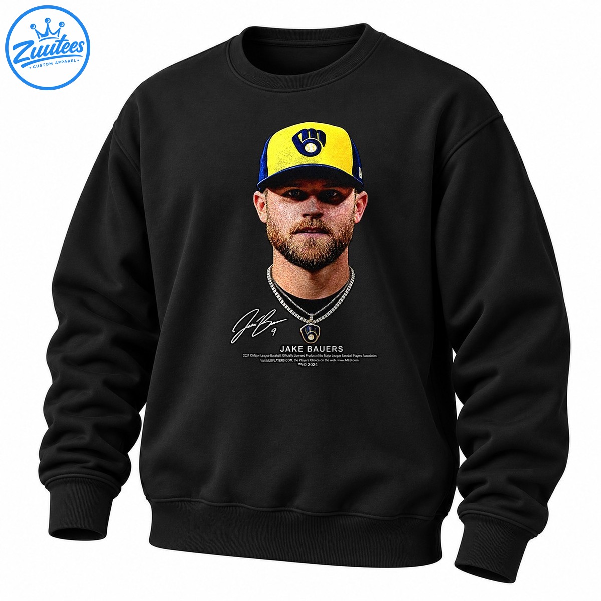 Jake Bauers Signature Portrait Baseball Graphic Sweatshirt