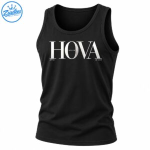 HOVA graphic shirt design with distressed white serif lettering, FEAR OF GOD text, JAY-Z detail, and 20 AAVR lettering