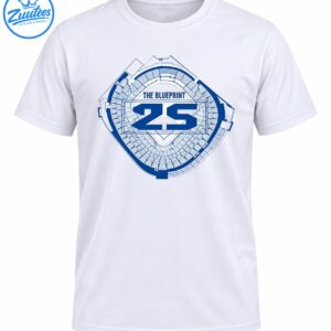 Blue and white stadium blueprint graphic with THE BLUEPRINT text and a bold number 25