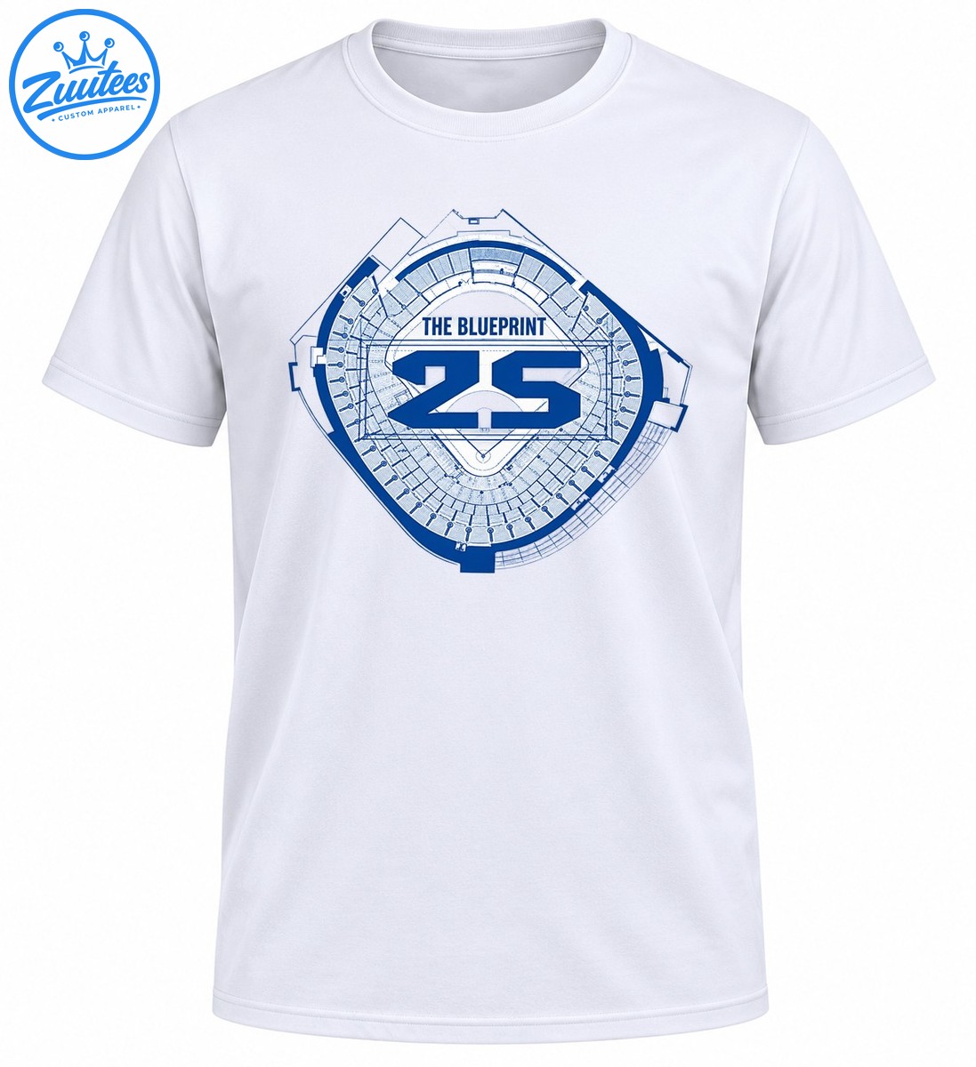 Blue and white stadium blueprint graphic with THE BLUEPRINT text and a bold number 25 Blue and white stadium blueprint graphic with THE BLUEPRINT text and a bold number 25