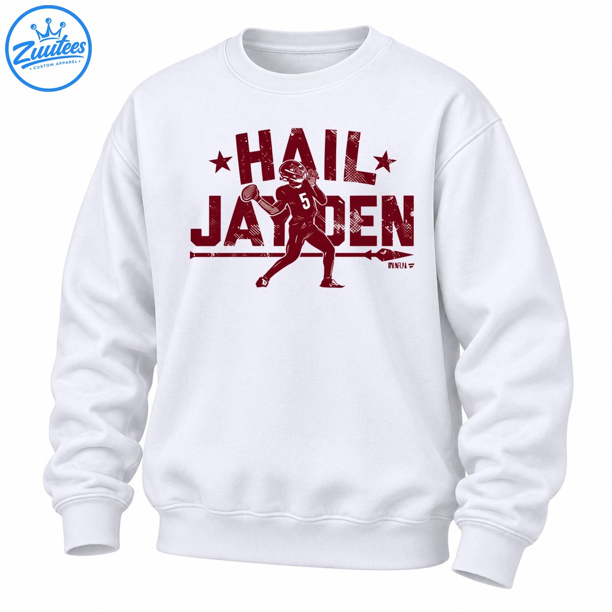 Jayden Daniels Hail Jayden Distressed Washington Commanders Sweatshirt