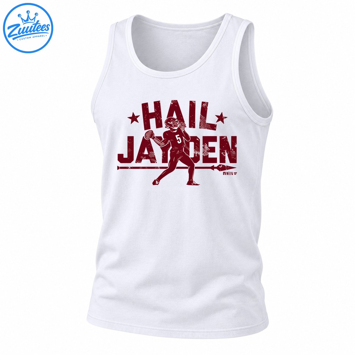 Jayden Daniels Hail Jayden Distressed Washington Commanders Tank Top