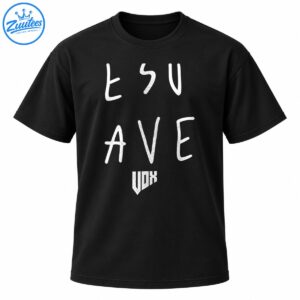 Distressed white JESU SAVE lettering with a small angular emblem in a monochrome Christian-inspired graphic