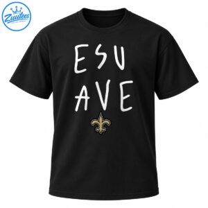 Jesus Saves graphic with distressed white lettering and a vintage gold fleur-de-lis emblem