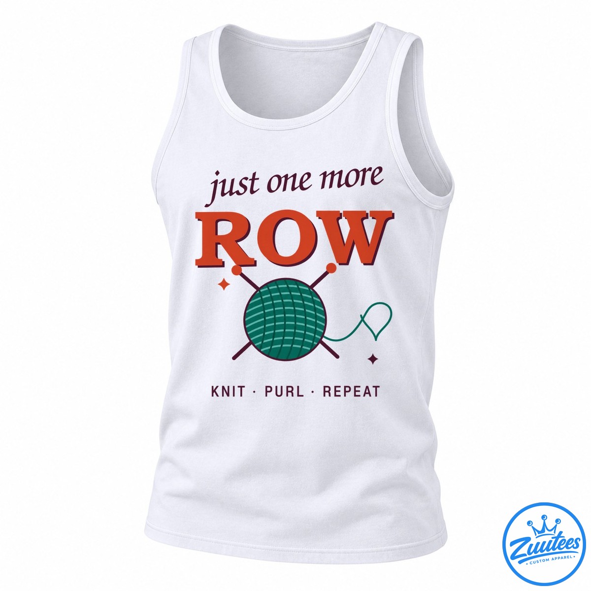 Just One More Row Knit Purl Repeat Knitting Tank Top