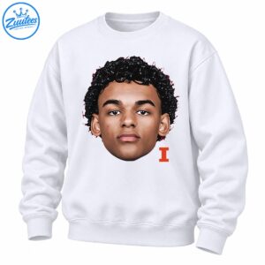 Illustrated young male player face with curly black hair and a bold orange capital I