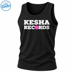 Kesha Records logo graphic with bold white lettering and a bright pink circle replacing the O