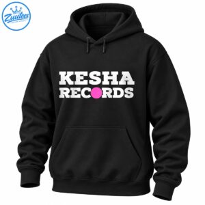 Kesha Records logo graphic with bold white lettering and a bright pink circle replacing the O