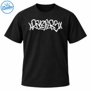White angular graffiti lettering with distressed details in a bold Mr Chico street art graphic design