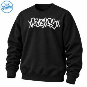 White angular graffiti lettering with distressed details in a bold Mr Chico street art graphic design