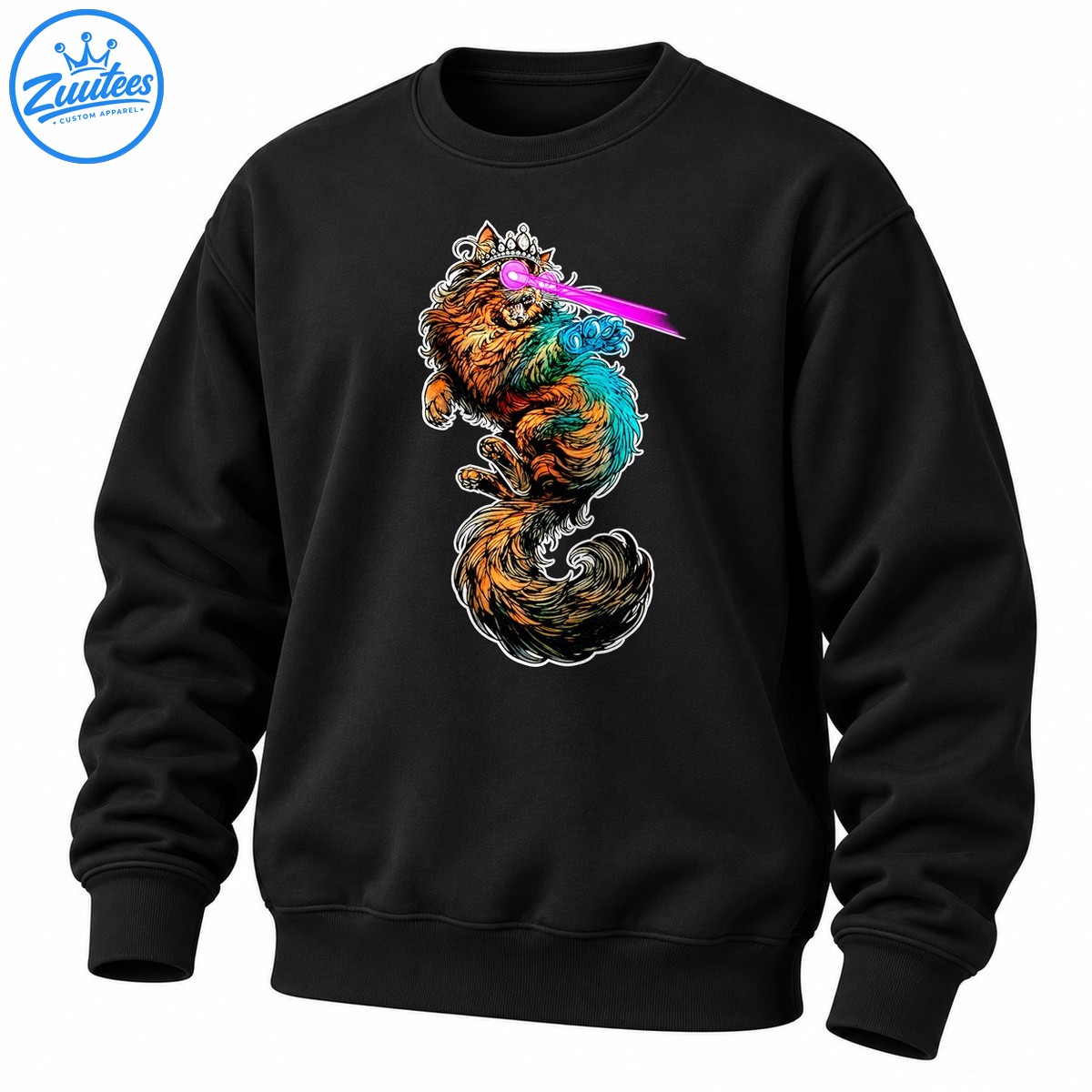 Laser-eyed Queen Cat With Crown Laser Eyes Sweatshirt