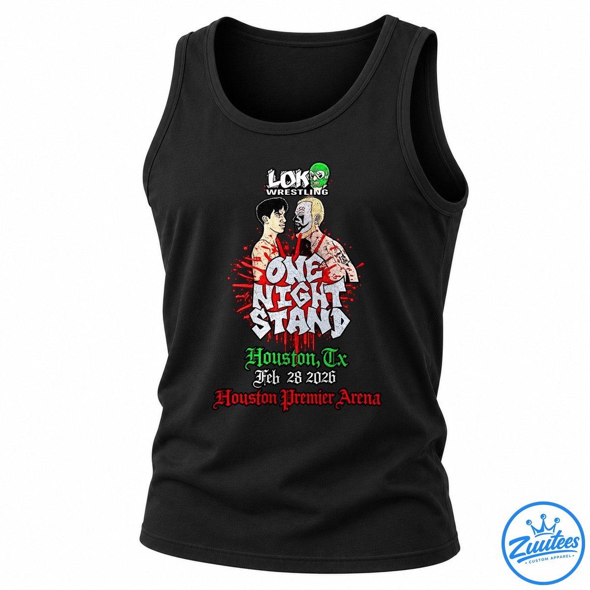 Loki Wrestling Houston Premier Arena Artwork Graphic Tank Top