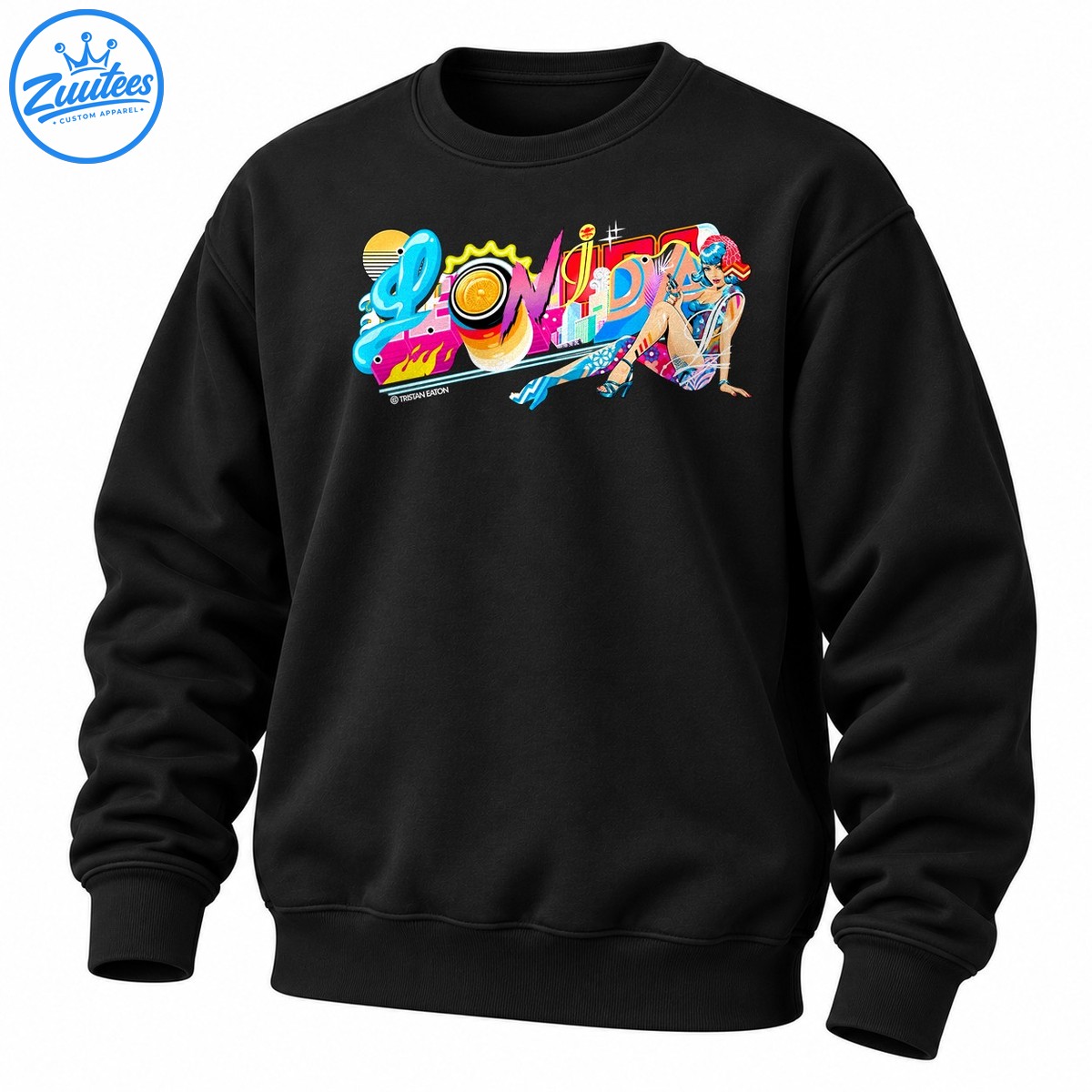 Lonida Neon Retro Futuristic Pop Art Sweatshirt