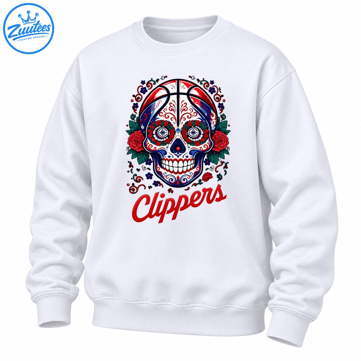Los Angeles Clippers Sugar Skull Basketball Sweatshirt