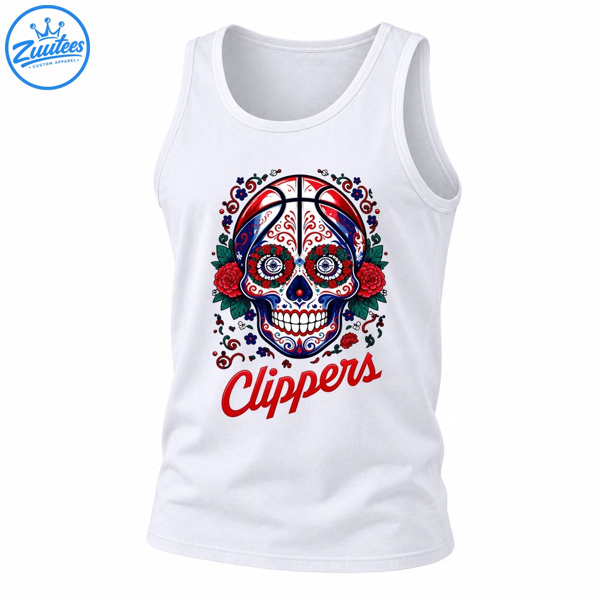 Los Angeles Clippers Sugar Skull Basketball Tank Top
