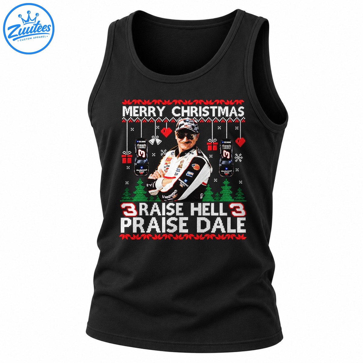 Merry Christmas Raise Hell Praise Dale Racing Graphic Tank Top