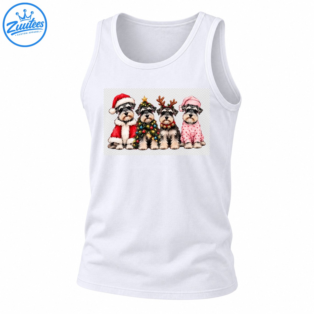 Merry Christmas Schnauzer Dogs Holiday Puppy Tank Top