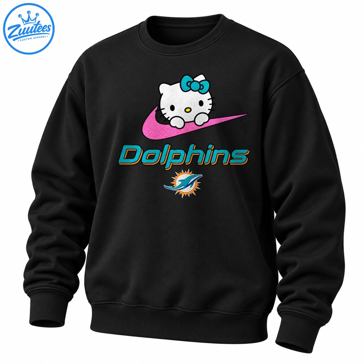 Miami Dolphins Just A Girl Who Loves Hello Kitty Cheer Sweatshirt