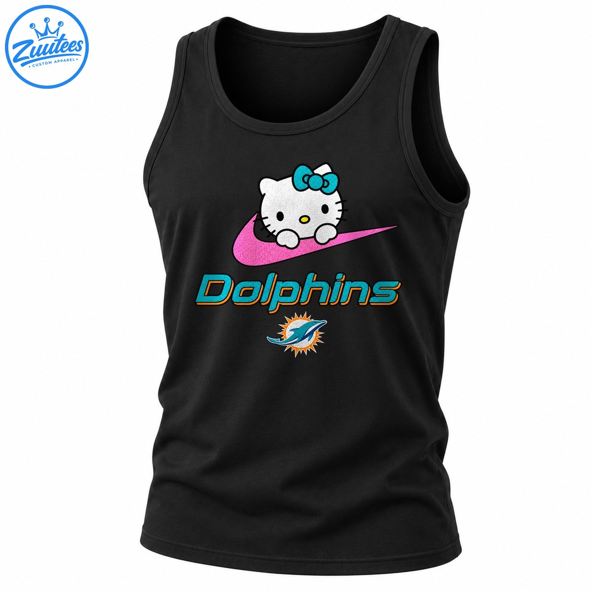 Miami Dolphins Just A Girl Who Loves Hello Kitty Cheer Tank Top
