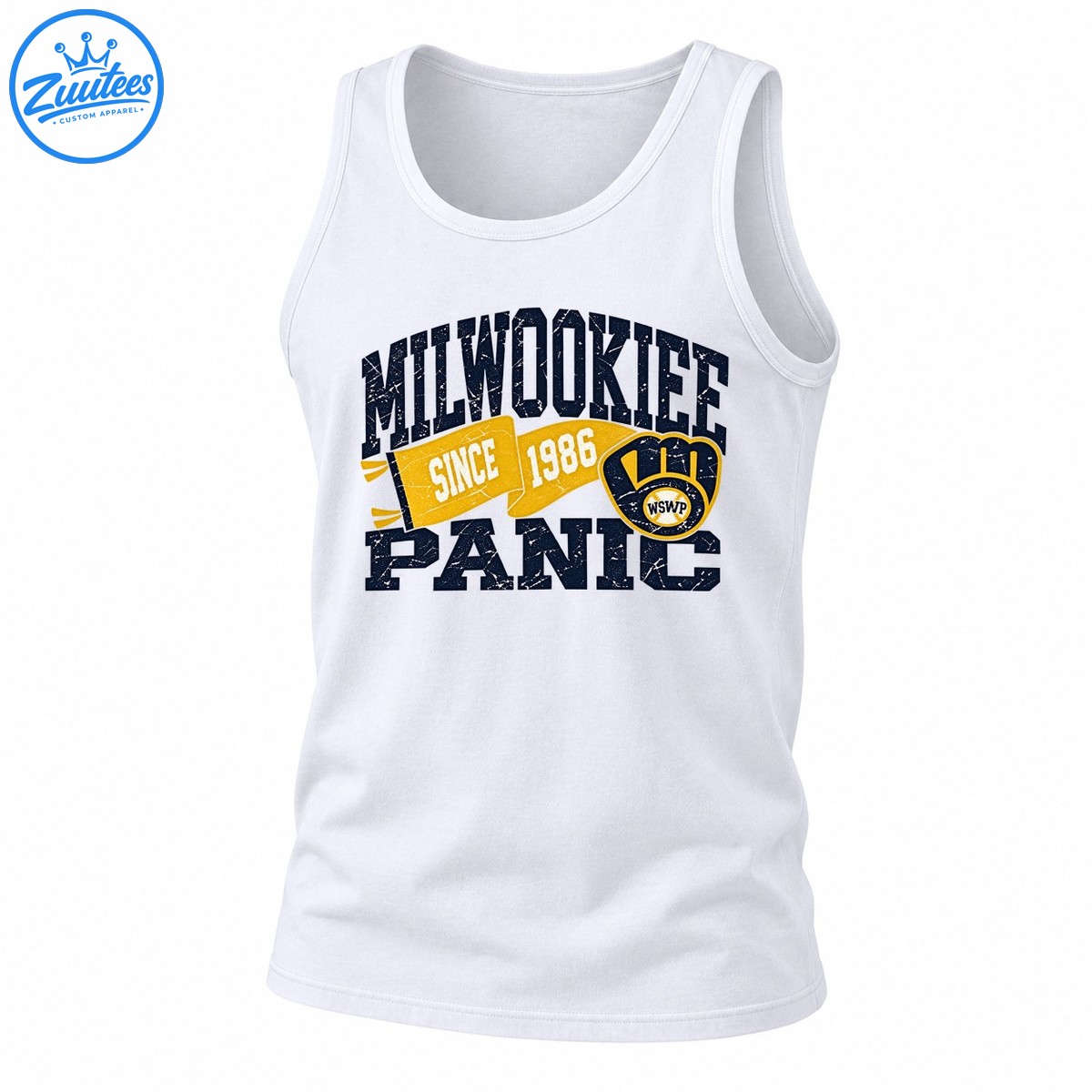 Milwaukee Brewers Since 1986 Milwookiee Panic Logo Tank Top
