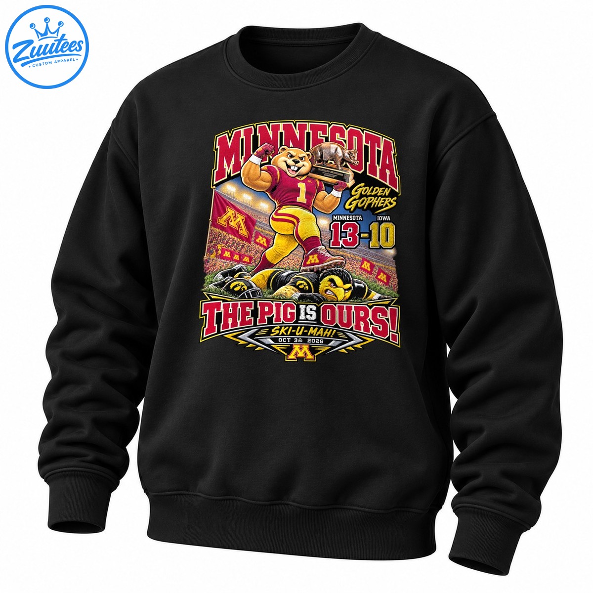 Minnesota The Pig Is Ours Golden Gophers Vintage Football Sweatshirt