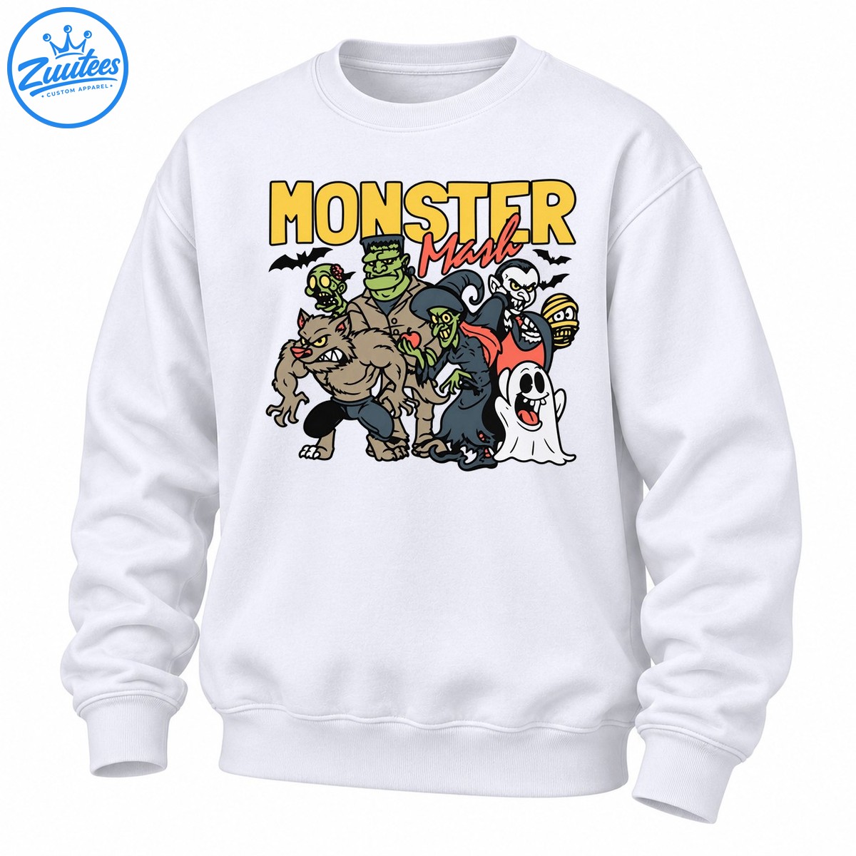Monster Mash Halloween Character Group Frankenstein Sweatshirt