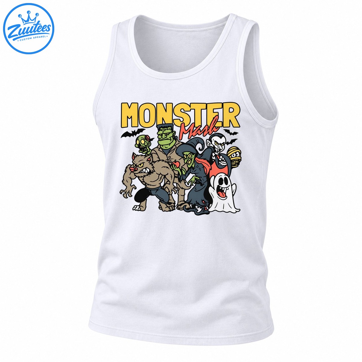Monster Mash Halloween Character Group Frankenstein Tank Top