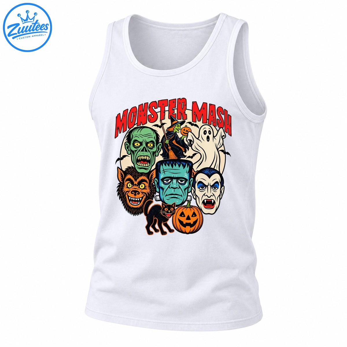 Monster Mash Halloween Characters Frankenstein Tank Top