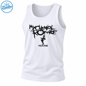 Black distressed My Chemical Romance lettering with a marching skeleton mascot and The Black Parade text