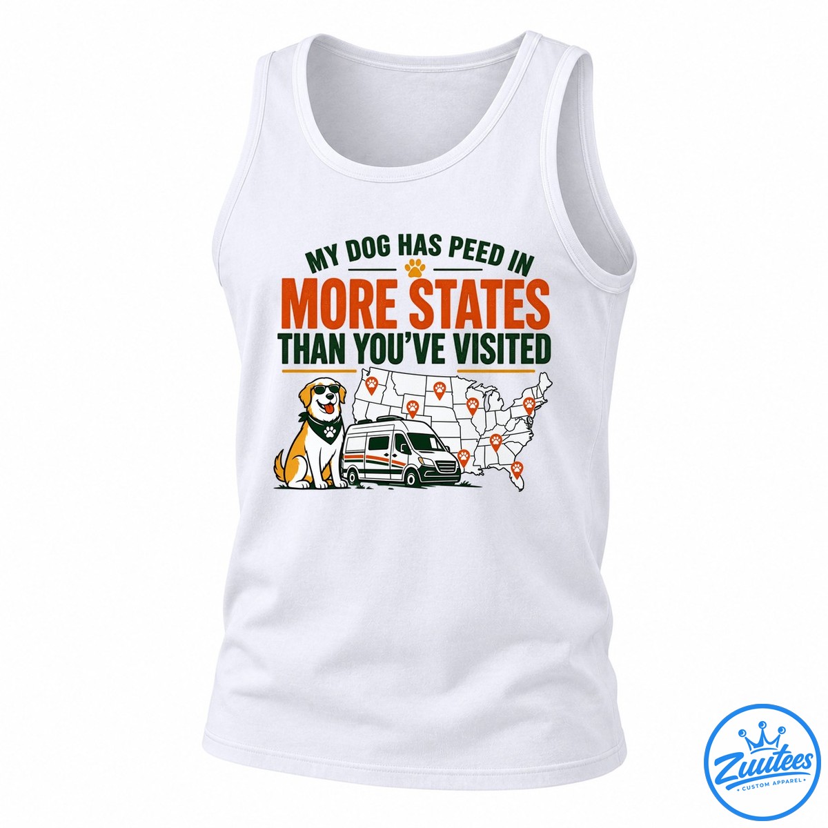 My Dog Has Peed In More States Than You’ve Visited Tank Top