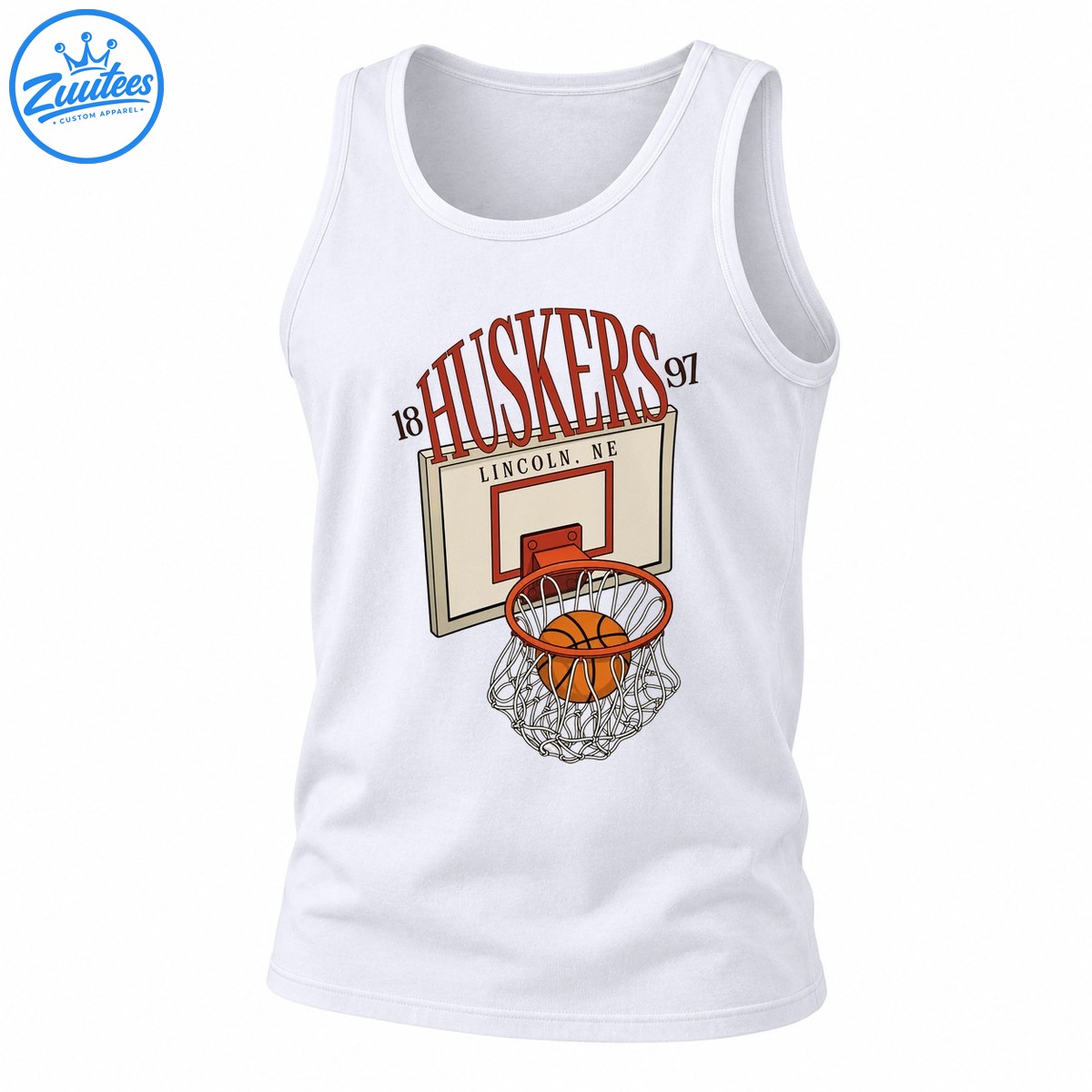 Nebraska Huskers Basketball Hoop Lincoln 1897 Tank Top