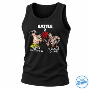 Nino Extremo versus Sicko Da Clown Battle 2 artwork with muscular fighters, red graphics, and distressed white lettering.