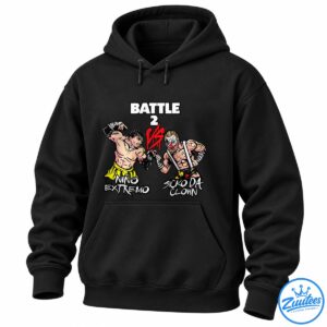 Nino Extremo versus Sicko Da Clown Battle 2 artwork with muscular fighters, red graphics, and distressed white lettering.