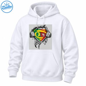 O and SF split-color shield with grayscale hands tearing through jagged edges in a comic-inspired graphic