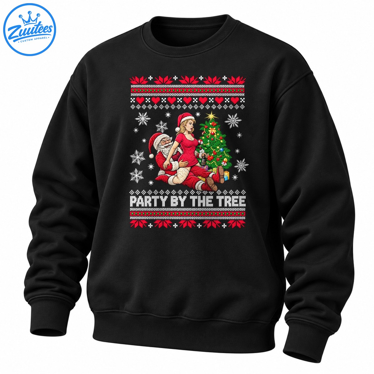 Party By The Tree Funny Santa Christmas Sweatshirt